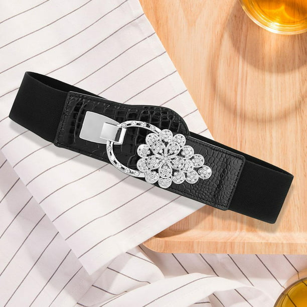 Cinturones para Mujer para Jeans con Hebilla en apariencia de Cinturón de  Piel Sintética de Moda Informal - Oro Salvador Cinturón de cintura para  mujer para jeans