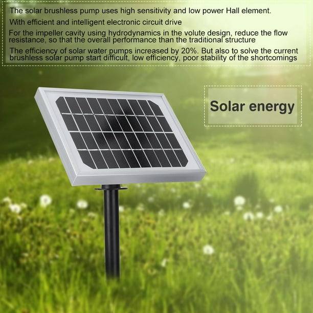 Bomba de agua solar, 12V 5W Energía solar Bomba de oxígeno de agua con  energía solar Fuente de energía solar construida para durar