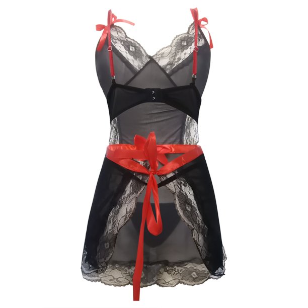 Conjuntos de lencería para mujer Mujeres Sexy Lace Bow Nightdress