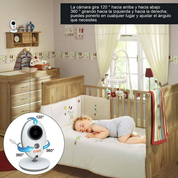 Vigilabebés con cámara, videovigilancia para bebés con pantalla de 2,4,  audio bidireccional, monitor de temperatura, cámara inalámbrica para  vigilabebés con visión nocturna Kuyhfg Bienvenido a Kuyhfg