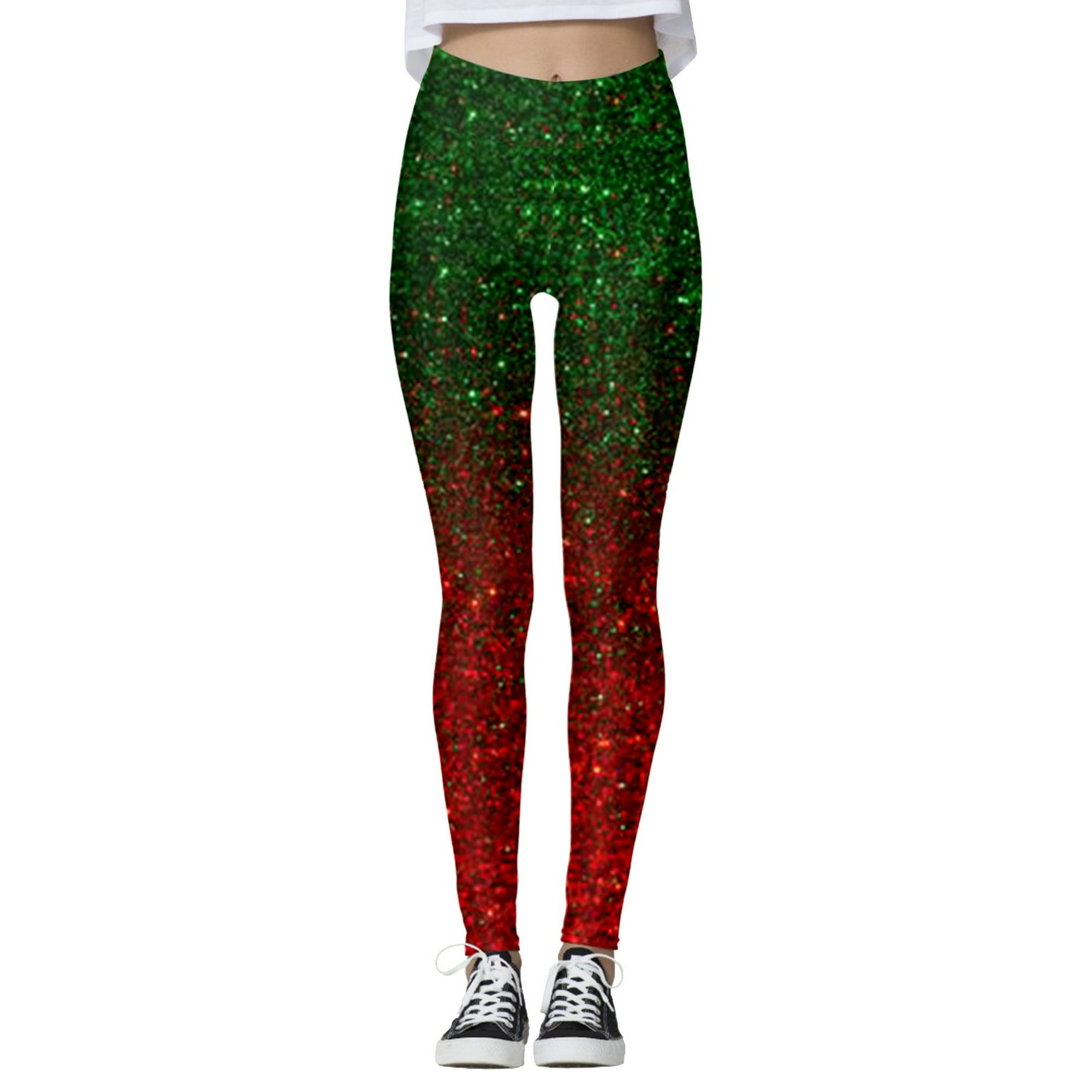 Gibobby Leggings deportivos mujer Impresión digital 3D Navidad Leggings  Pantalones para yoga Correr Gimnasio Pantalones de yoga Medias Compresión  Yoga Correr Fitness(Rojo de la sandía,M)