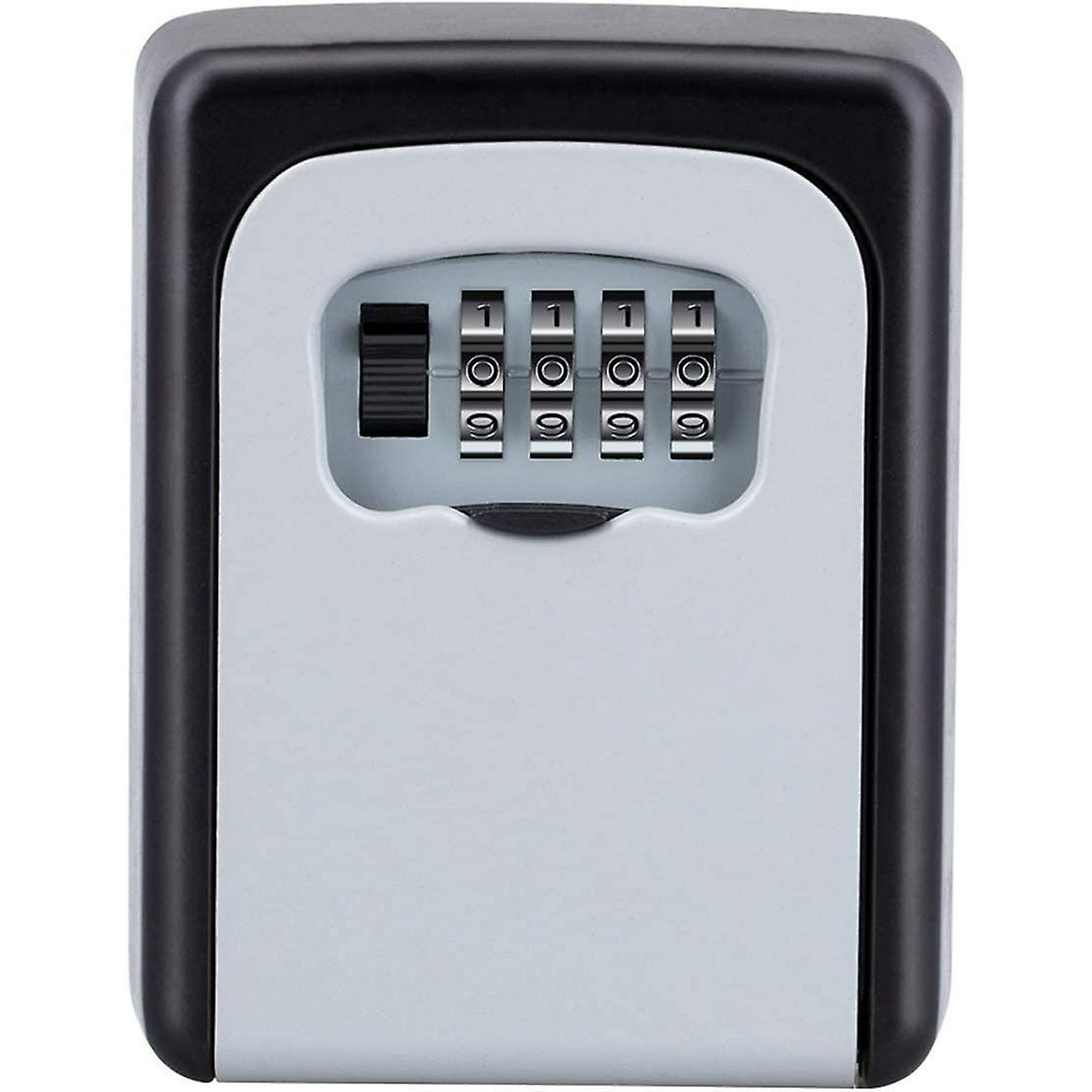 Caja fuerte para llaves con código numérico de 4 dígitos, color gris,  montaje en pared, para llaves de repuesto, casa, garaje, escuela