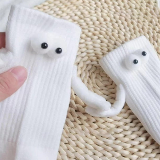 Calcetines casuales Fiesta Sosteniendo las manos Calcetines Succión  magnética suave Calcetines de pareja 3D Blanco Yinane Calcetines Adultos