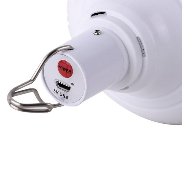 VTpower Bombilla LED USB para campamento, luz al aire libre con interruptor  simple, bombilla LED portátil de 5 V 5 W para garaje, almacén, coche