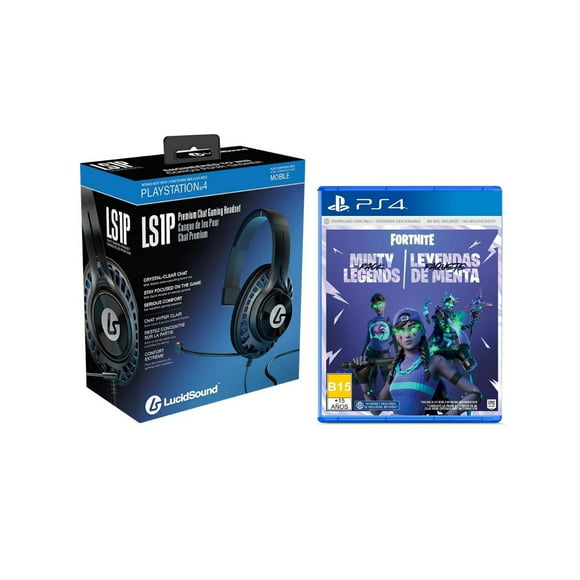 paquete lucid sound ls1p premium chat gaming headset black y fortnite minty legends ps4 epic games paquete lucid sound ls1p premium chat gaming headset black y fortnite minty legends ps4