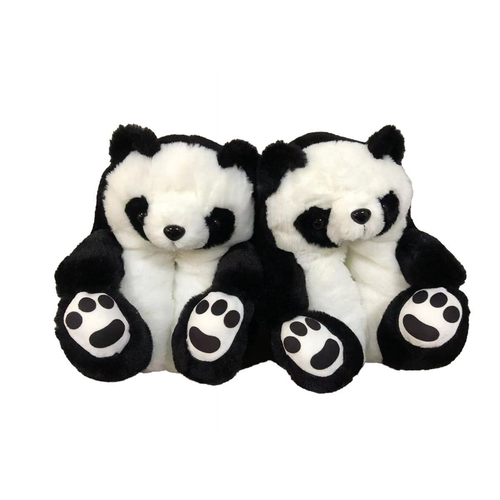 Calcetines tipo pantufla de felpa con panda rojo para niños