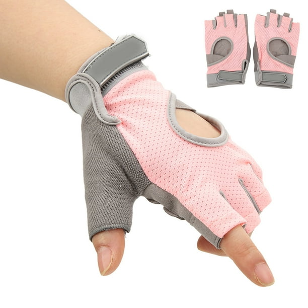  Rnwen Guantes de fitness para mujer, guantes de entrenamiento  cruzado, guantes de levantamiento de pesas sin dedos, guantes de yoga,  guantes de color rosa y negro (color: rosa, talla: M) 