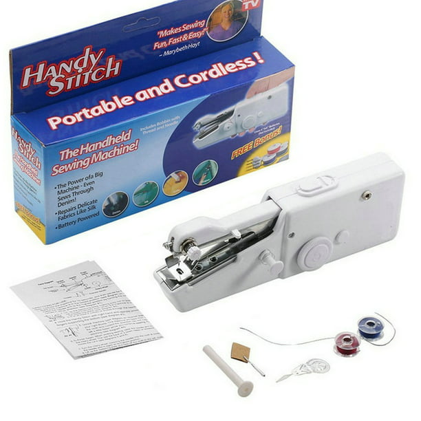  Mini máquina de coser portátil Máquina de coser de mano para el  hogar Principiante Sastres Máquina de reparación de manualidades de brazo  libre con lámpara y cortador de hilo Velocidades altas