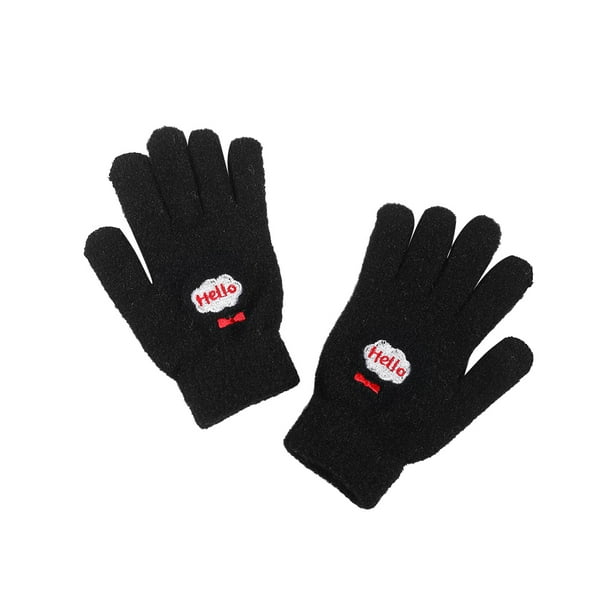 Qarigey Guantes de invierno para mujer, cubiertas para manos, calentadores  de manos, guantes tejidos para invierno con pantalla táctil para niñas,  guantes y mitones negro con hola Qarigey AP011251-20B