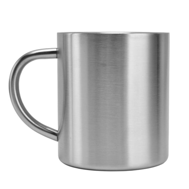 Tazas de doble pared de acero inoxidable: 100% libre de BPA, taza de café y  té de metal de 15 onzas - Tazas aisladas con asas mantienen las bebidas