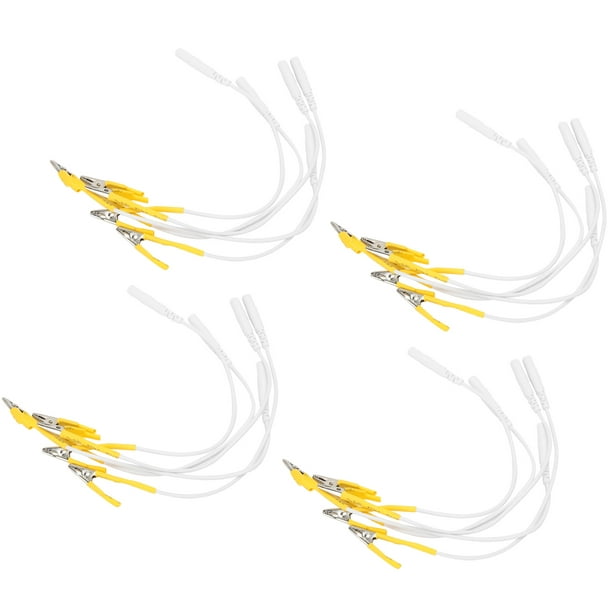 20 piezas/bolsa de cables de electrodo con clip, cable de máquina de  fisioterapia de unidad TENS para accesorios de máquina de fisioterapia  (rojo)