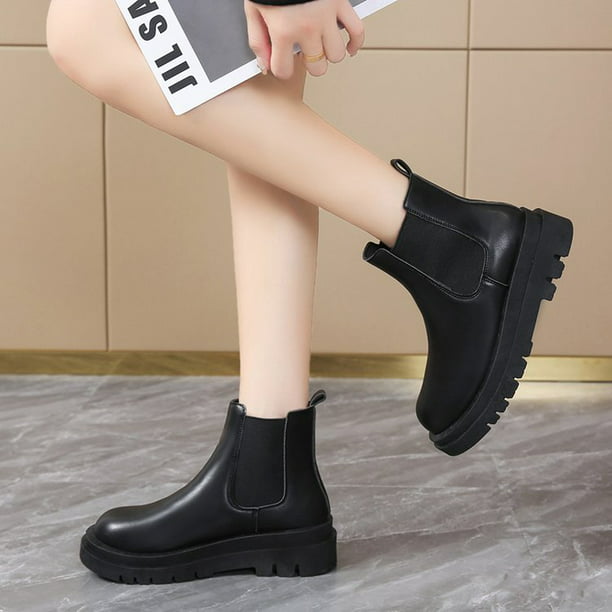 Botas de montar de gran tamaño 42, botas antideslizantes con plataforma para mujer, tacón grueso elá Gao Jinjia | Walmart en línea