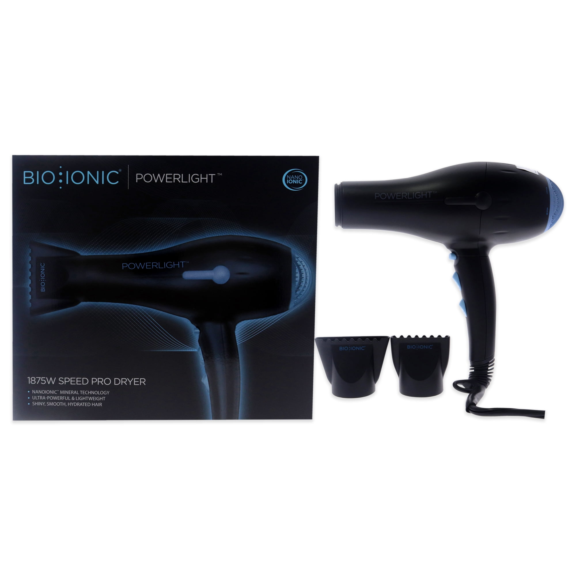 Bio Ionic Secador de pelo Secador profesional PowerLight 1875W Speed Negro 1 Pc Bio Ionic Bio Ionic Secador de pelo 1 Pc