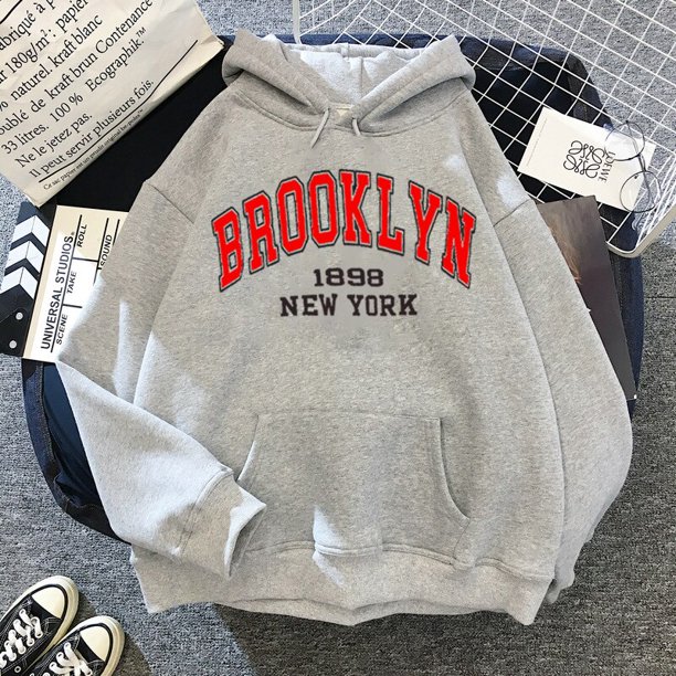 Sudadera con capucha con estampado de letras de Nueva York para hombre y mujer abrigo de moda sudaderas de gran tama o ropa Unisex xuanjing unisex