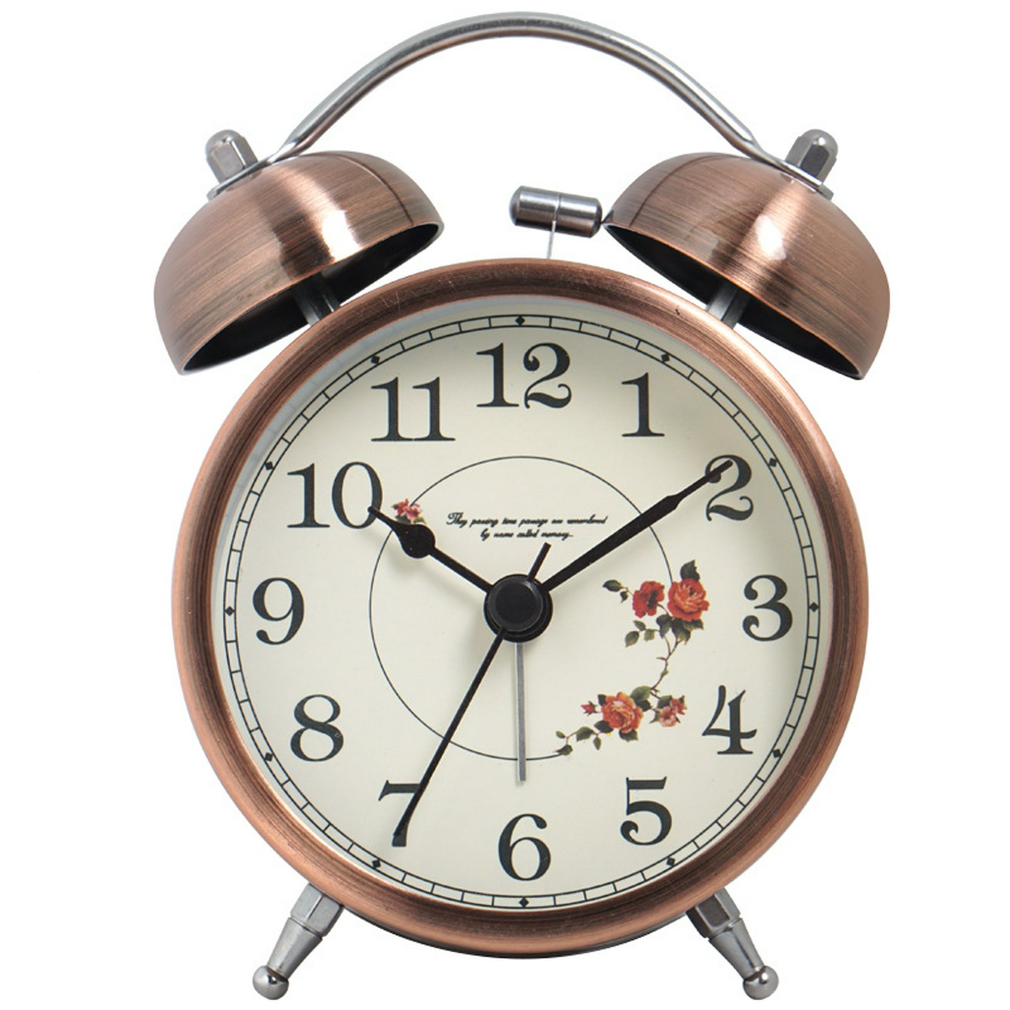 Reloj despertador a batería, reloj despertador retro vintage con luz  nocturna, colgante, súper silencioso, analógico, pequeño reloj de mesa para