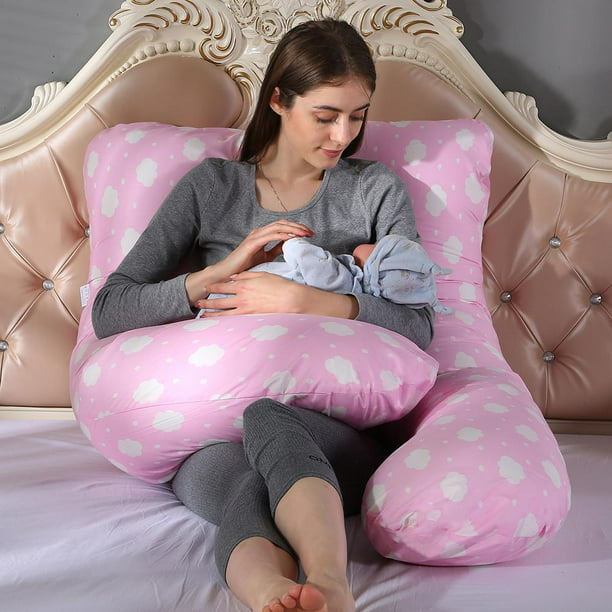 U-Typ Funda de almohada para embarazadas Cojín de protección lateral con  estampado de algodón (Nube rosa) Ndcxsfigh Nuevos Originales
