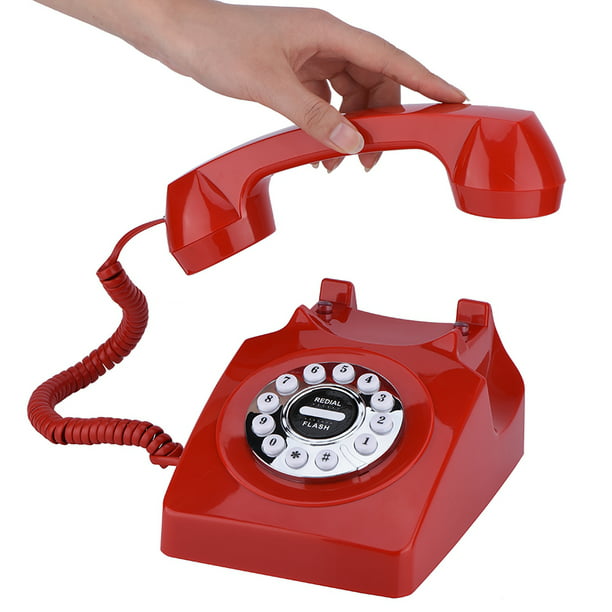 Un Teléfono Fijo Vintage Con Fondo Colorido Imagen de archivo