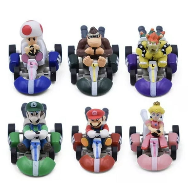 Set de Figuras Mario Bros 6pzs Juguetes Bowser Peach Yoshi Hongo Toad  Donkey Kong Pack