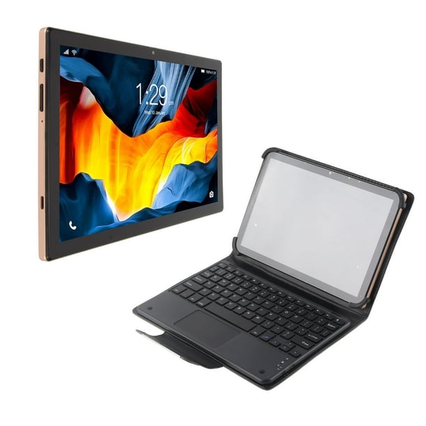 Tableta de 10,1 pulgadas Octa Core CPU 8GB RAM 256GB ROM 4G LTE 5G WiFi  Tablet con funda para teclado para Android 12 Dorado 100-240V Enchufe  estadounidense