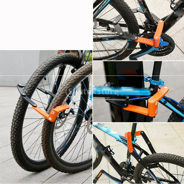 Candado Plegable Sunnimix con Cadena Antirrobo para Bicicleta, en Color Azul