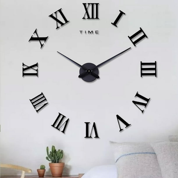 Coraltree Moderno Reloj de Pared silencioso DIY Reloj de Pared Adhesivo 3D  Reloj de Pared para decoración Regalo para casa, Restaurante, Oficina y  Hotel (Negro) : : Hogar y cocina