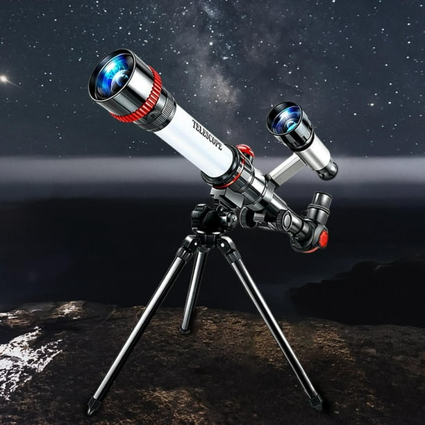 Telescopio lunar para niños y principiantes en astronomía, telescopio  refractor con alcance buscador y 3 oculares, telescopio de viaje con  prismáticos