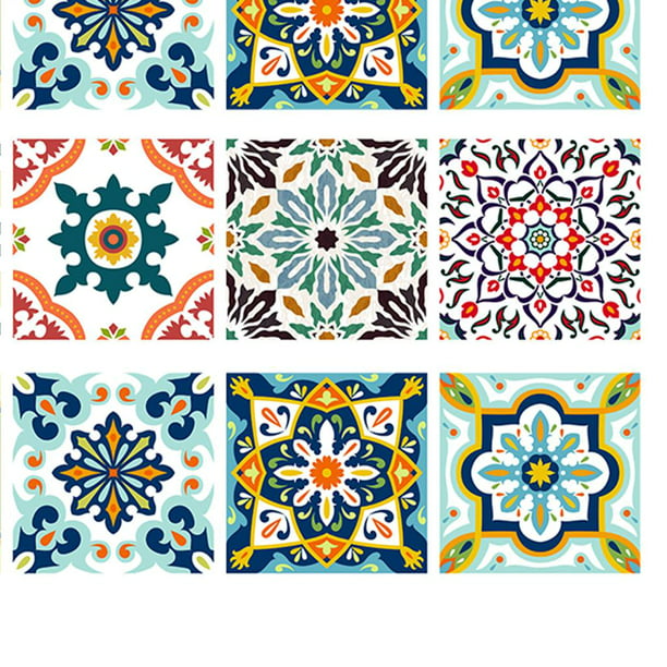  24 pegatinas autoadhesivas para azulejos de mosaico floral para  decoración de la pared del hogar, pegatinas impermeables para muebles de  cocina 6.0 x 6.0 in : Todo lo demás