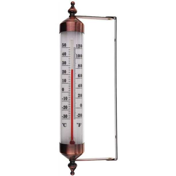 Termómetro exterior con manómetro, efecto bronce: elegante termómetro de  jardín exterior adecuado para invernadero, garaje, fácil de colgar Sincero  Electrónica