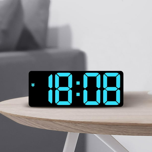 JXTZ Reloj despertador digital, reloj LED arcoíris para dormitorio, reloj  de escritorio con repetición, pantalla de temperatura, brillo ajustable