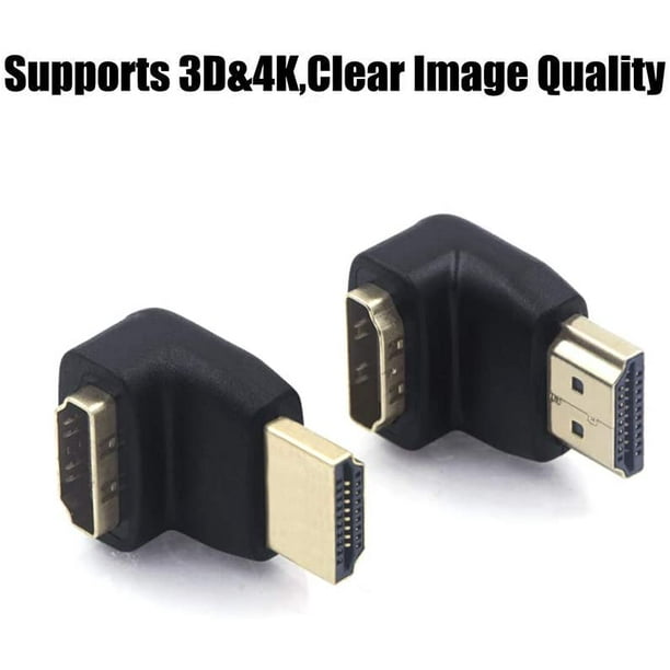 PNGKNYOCN Cable corto HDMI 2.1 de 8 K, ángulo recto de 90 grados, 1 pie/0.3  M, ultra alta velocidad, 48 Gbps HDMI macho a macho, compatible con 8K @60