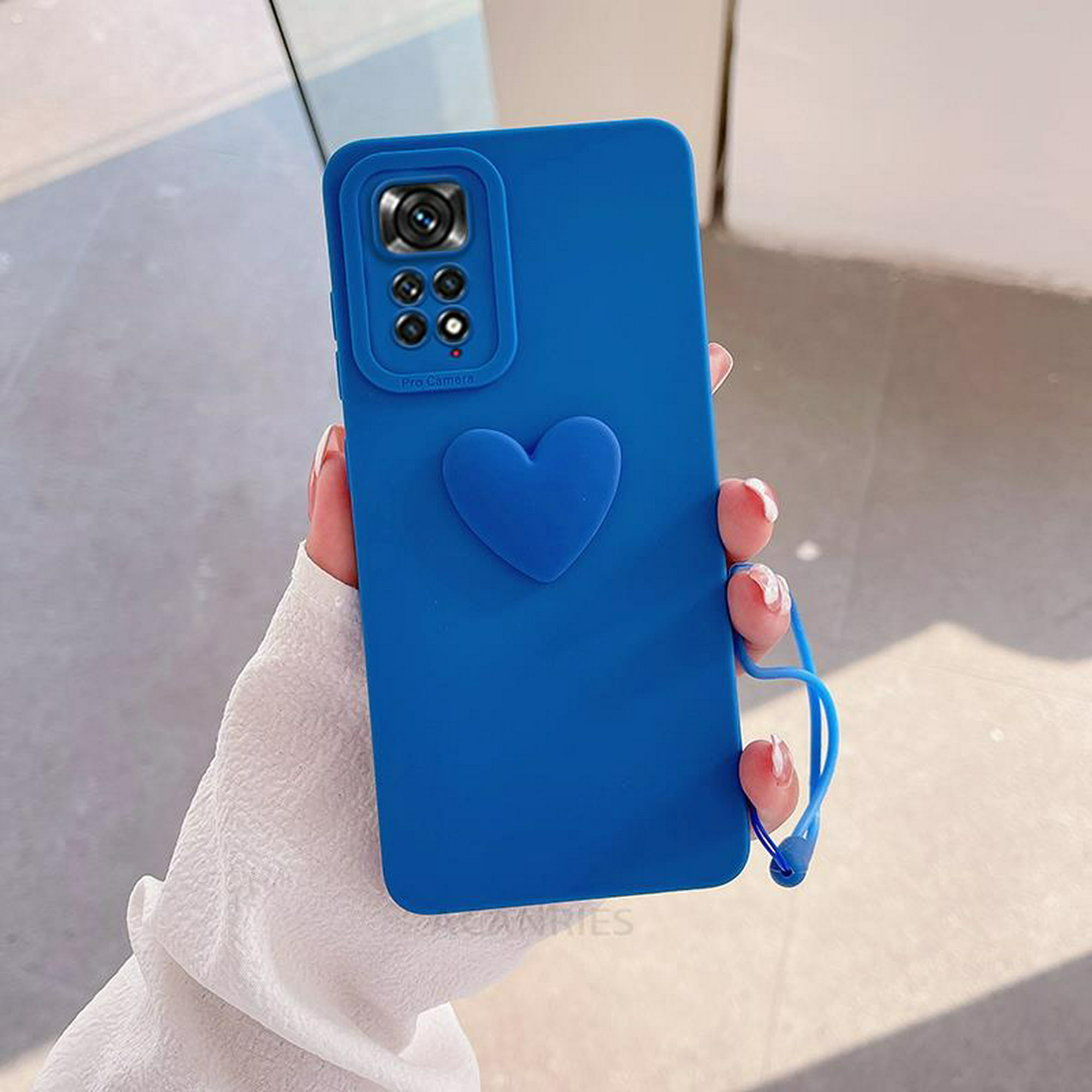 Bonita funda de silicona 3D Love Heart para Xiaomi Redmi Note 11 Pro 4g 5g  11s 10 9 8 7 10s 9s 11pro 10pro, funda con correa para la muñeca con cordón