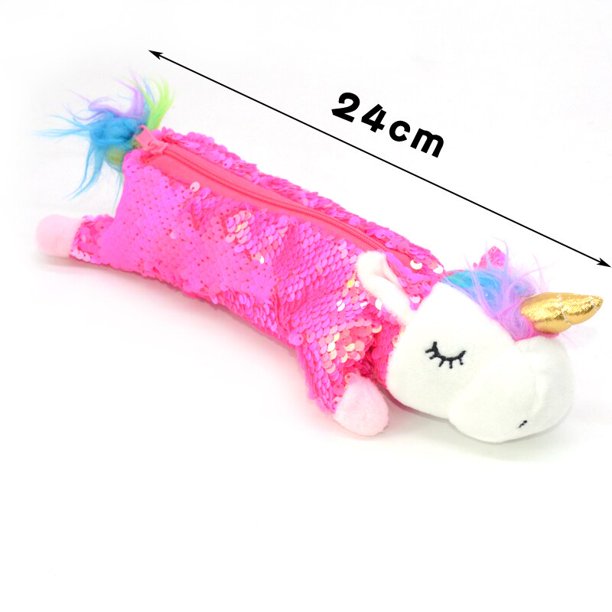 Estuche de lápices de unicornio con lentejuelas, estuche escolar Kawaii, material  escolar, kalem kutusu