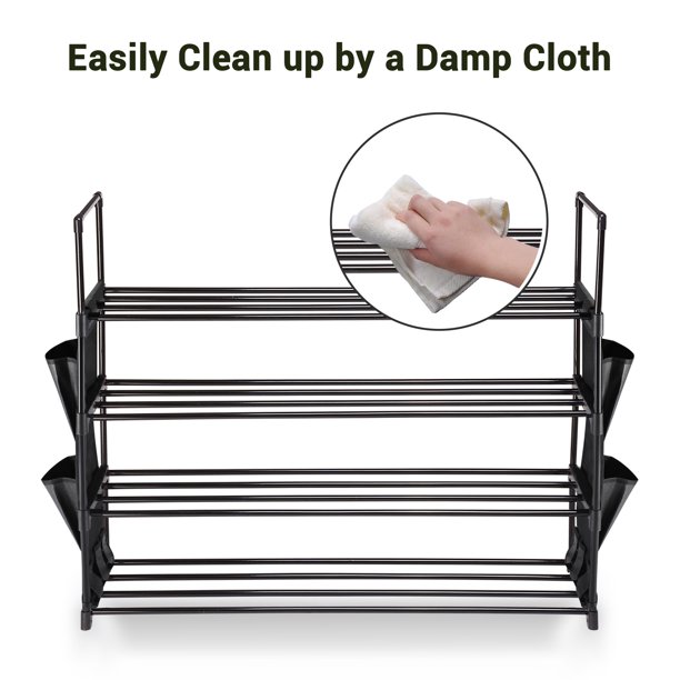 9 Tier Shoe Rack for Entryway 35 Pairs, Stackable Metal Shoe Rack for  Closet, Sturdy Shoe