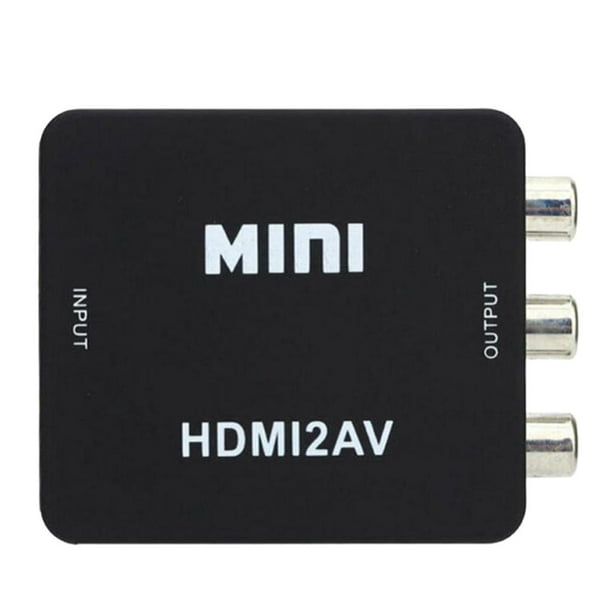  Mini compuesto 1080 p HDMI a RCA Audio Video AV CVBS adaptador  soporte HD para HD HDMI2AV convertidor caja para TV PC VCR DVD PAL :  Electrónica