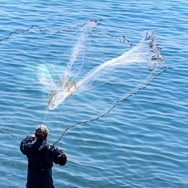Red de fundición de pesca de agua salada americana hecha a mano con pesos  de plomo de Zinc Real de alta resistencia para peces trampa de cebo radio  de 4/6/8 pies, tamaño