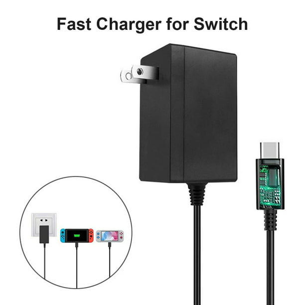  Cargador de alimentación de carga rápida para Nintendo Switch,  adaptador de corriente USB-C tipo C para Nintendo Switch/Switch Lite/Switch  OLED, compatible con modo TV 15V 2.6A : Videojuegos