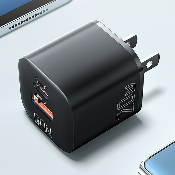 Cargador Usb Tipo C De 20 W Gan Puertos duales portátiles del adaptador de  corriente del cabezal de carga para teléfonos móviles iPhone Huawei  Likrtyny Para estrenar