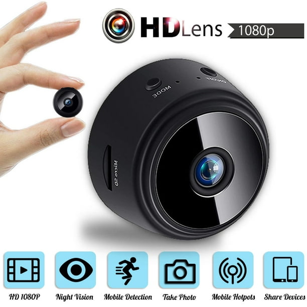 Mini cámara espía oculta, Full HD 1080P portátil micro cámara espía  vigilancia con visión nocturna, sensor de movimiento, vista remota