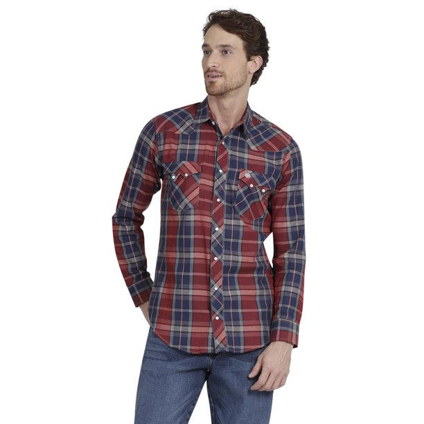 Camisa Vaquera Hombre Wrangler Slim Fit Manga Larga 946 azul M