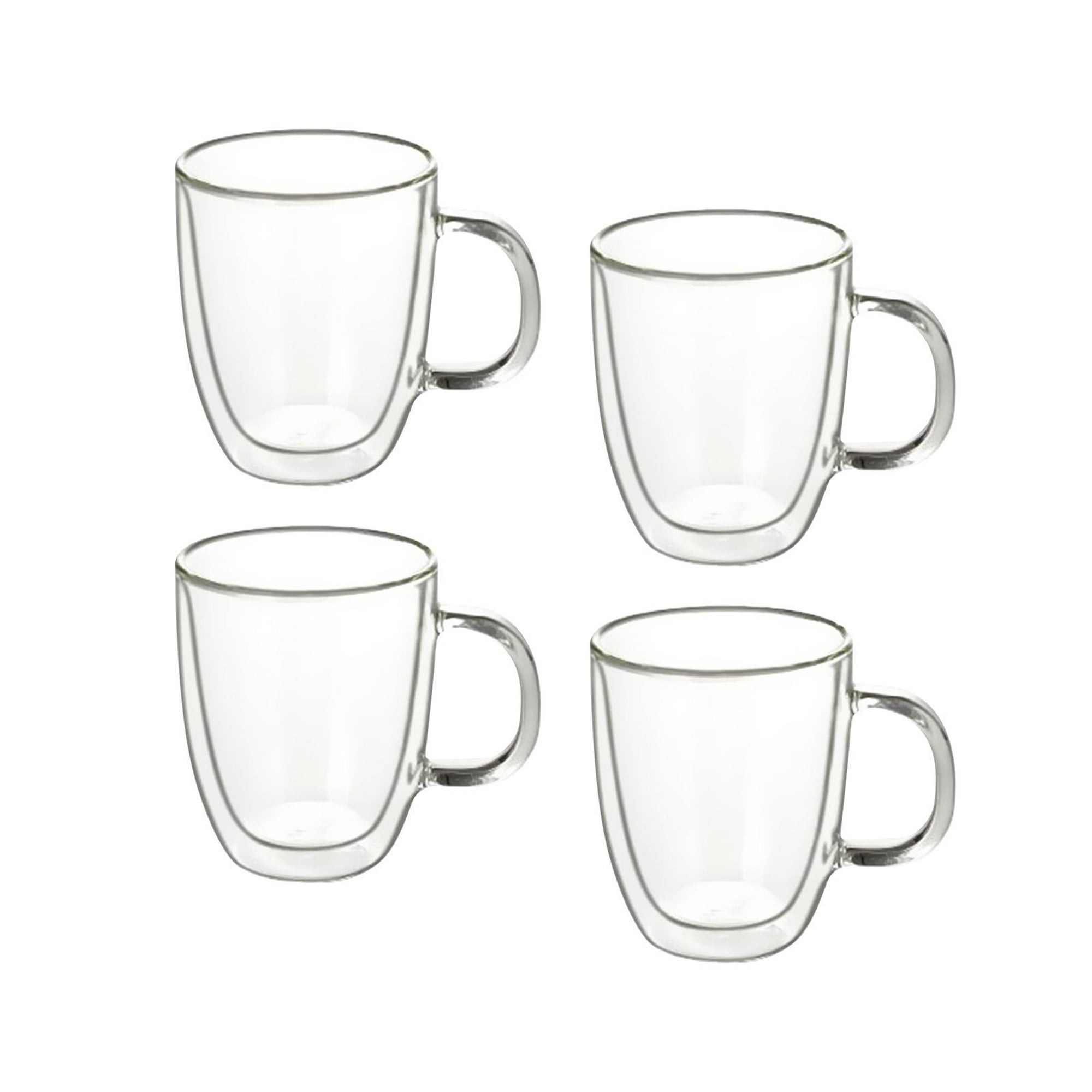 Comfome - Juego de 4 tazas de café de vidrio de doble pared de 5 onzas con  vasos de borosilicato sin…Ver más Comfome - Juego de 4 tazas de café de