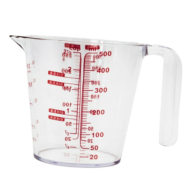 Taza de Medir de Arroz de Plástico Herramienta de Reemplazo de Medida de  Azúcar de Agua de Cocina Transparente 500ml Macarena Vasos medidores