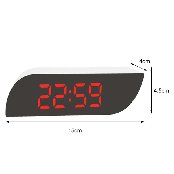 Reloj despertador digital, pantalla LED grande, pantalla de 12/24 tiempo  tiempo de tiempo de tiempo de , fecha, repetición y temperatura, con pilas,  reloj de noche para Luz blanca Soledad reloj digital