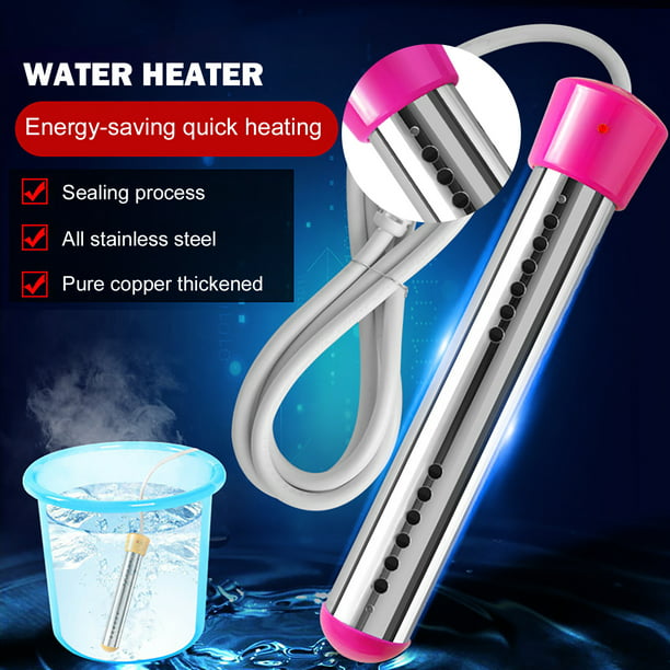 Calentador de agua eléctrico Balde de bañera portátil Varilla calefactora  (3000W Red UK) Likrtyny Libre de BPA