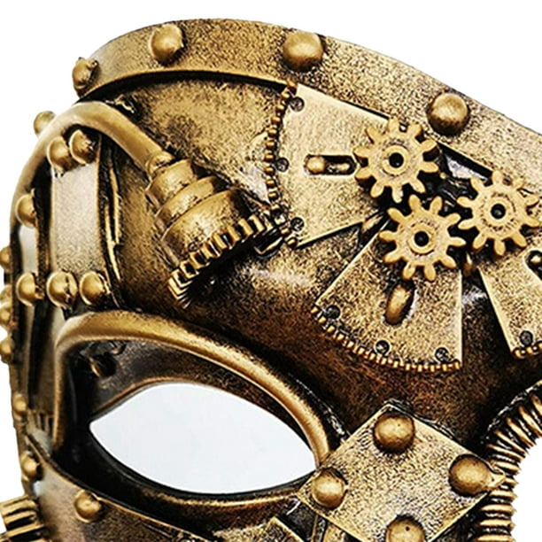 Steampunk, accesorios para disfraces de Cosplay, protección facial para  Halloween, de juego de rol para disfraces, , Negro BLESIY Cubierta Steampunk