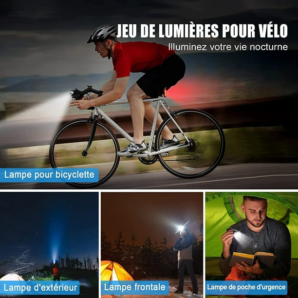 Juego de luces para bicicleta de ciclismo LED recargable para