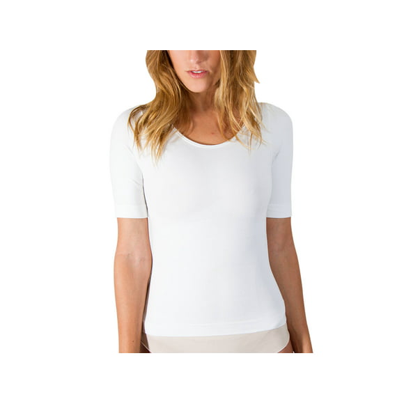 camiseta faja seamless reductora con manga blanco m i love shape 2030