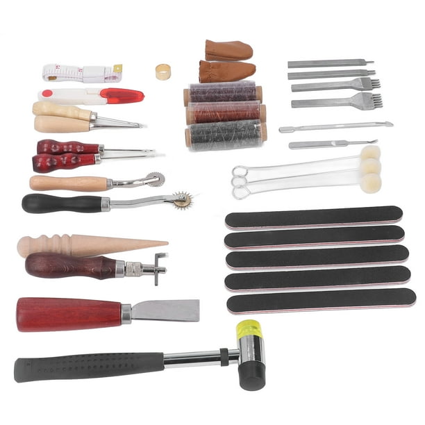 Herramientas para manualidades de cuero Kit de herramientas para trabajar  cuero con bolsa de almacenamiento personalizada Herramientas para tallar  cuero Fabricación artesanal de cuero para cortar, perforar y coser -   México