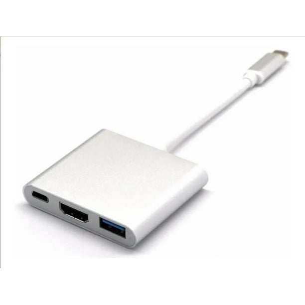 Adaptador USB Tipo C a HDMI, USB 3,1 Convertidor Macho A Hembra MacBook  Laptop +