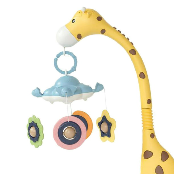  Móvil para bebé para cuna con música y luces, control remoto,  lámpara, proyector para empacar y jugar, para mayores de 0 meses (bosque  azul) : Bebés