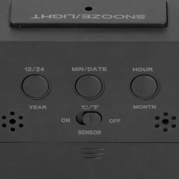 Reloj de pared digital grande inteligente Control de aplicación  Hora/Fecha/Activación de sonido y función de cuenta regresiva Brillo  continuo y alarma de volumen con función de repetición - Carcasa negra con  luz